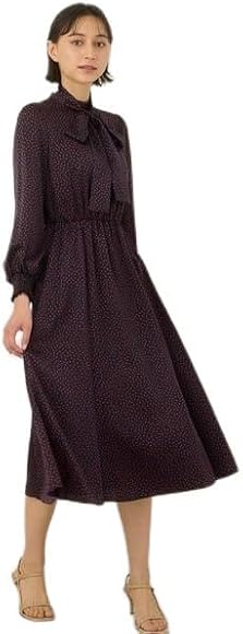 アナイ 38 サテンドットプリントタイワンピース